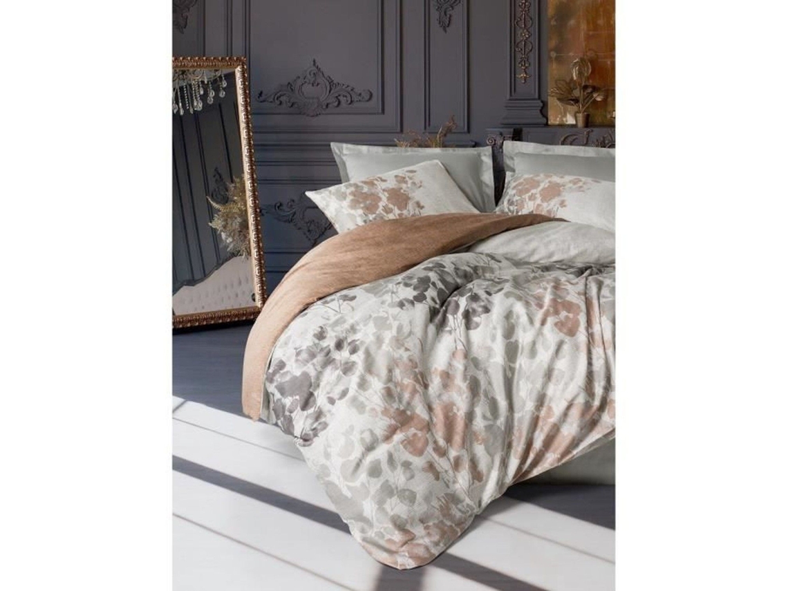 Juego De Cama - Funda Nórdica 220 X 240 + 2 Fundas De Almohada 60 X 60 - Satén De Algodón - Gris