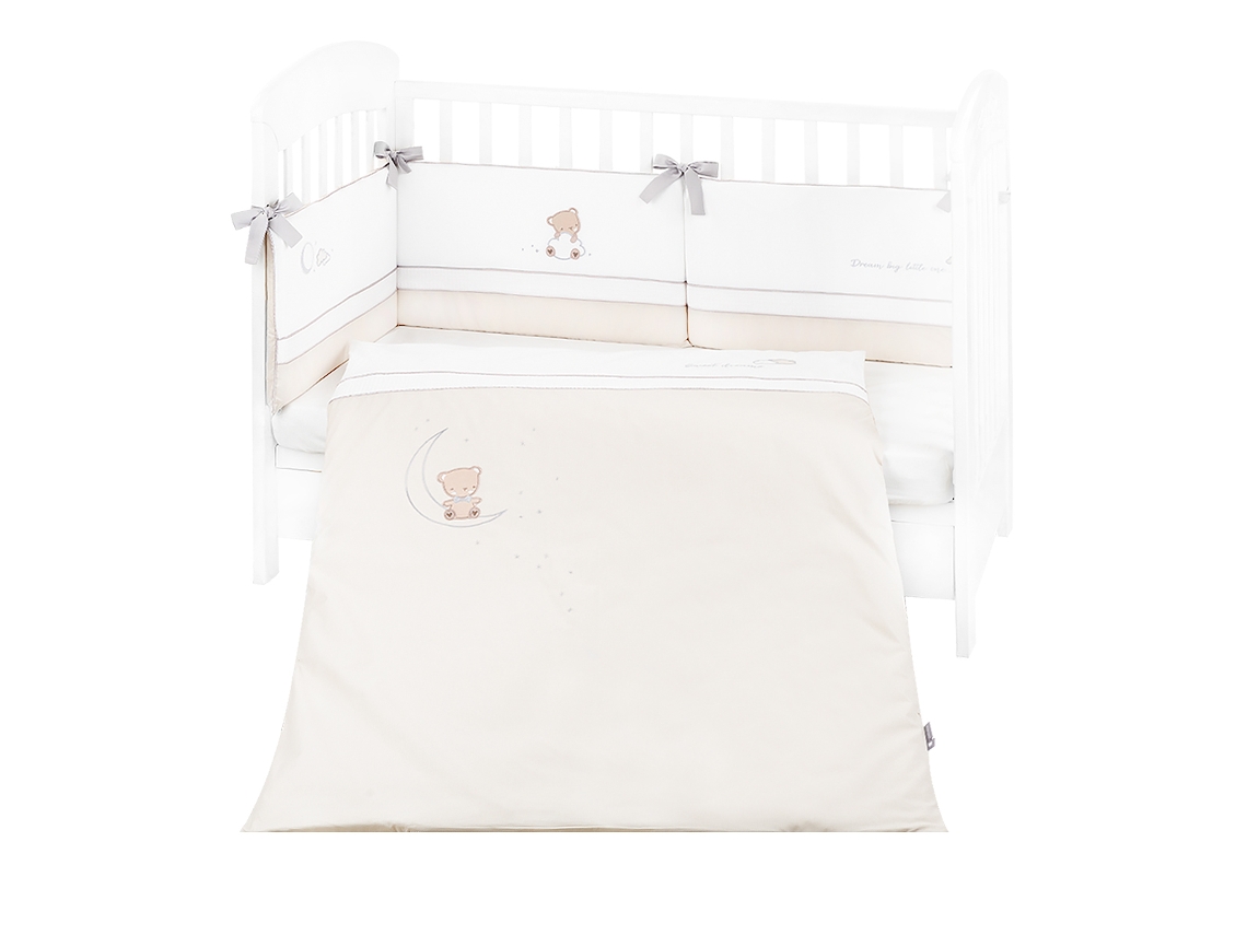 Juego de cama Kikkaboo Dream Big Beige de 2 piezas con bordado, estilo UE 70/140