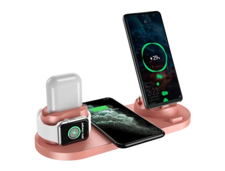 Carga inalámbrica, carga inalámbrica de 10 W, compatible con carga inalámbrica QI, rosa