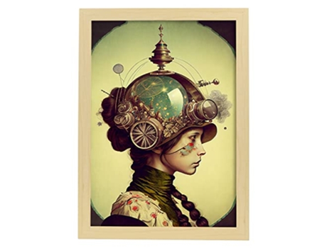 NACNIC Poster Trenzas En Estilo Surrealismo Cinematográfico Ilustraciones Y Grabados De Historieta Abstracta Y Artística A3 Marcos Madera