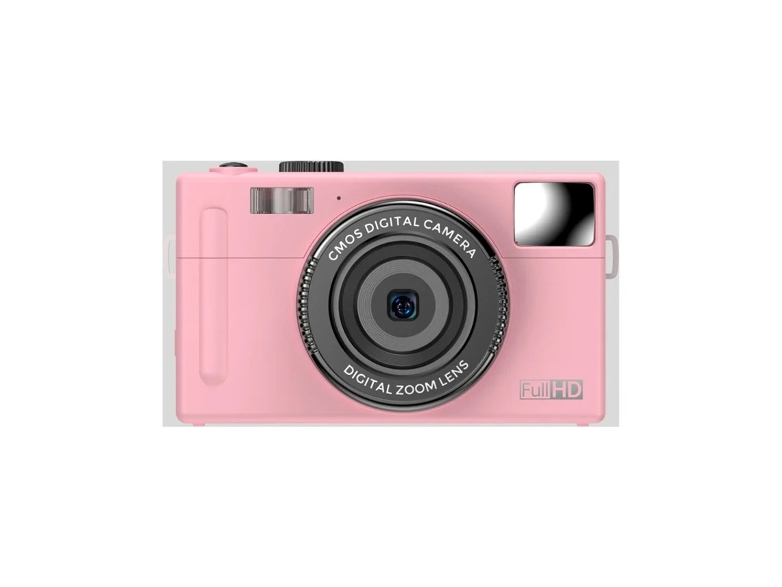 Cámara digital compacta 1080p 48mp Pantalla LCD de 3.0 pulgadas Enfoque automático Zoom digital 16x Antivibración Flash incorporado Rosa Yizhood