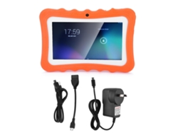 Tableta de 7 pulgadas con doble cámara y wifi para niños que aprenden, cubierta naranja dorada