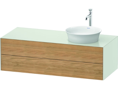 DURAVIT Tulip blanco, mueble de baño colgado en la pared, ancho 1300 x profundidad 550mm, con 2 cajones, con tecnología tip-on, WT4987R