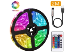 Tira de luces LED RGB flexible SMD5050, resistente al agua, 2 m/1 m, con batería, ideal para el hogar, el dormitorio, fiestas, bricolaje, interiores y exteriores.
