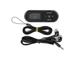 Rádio Fm Digital Dsp Portátil Mini Com Tela Lcd 1.1 Polegadas Reprodutor De Música Preto Com Fone De Ouvido