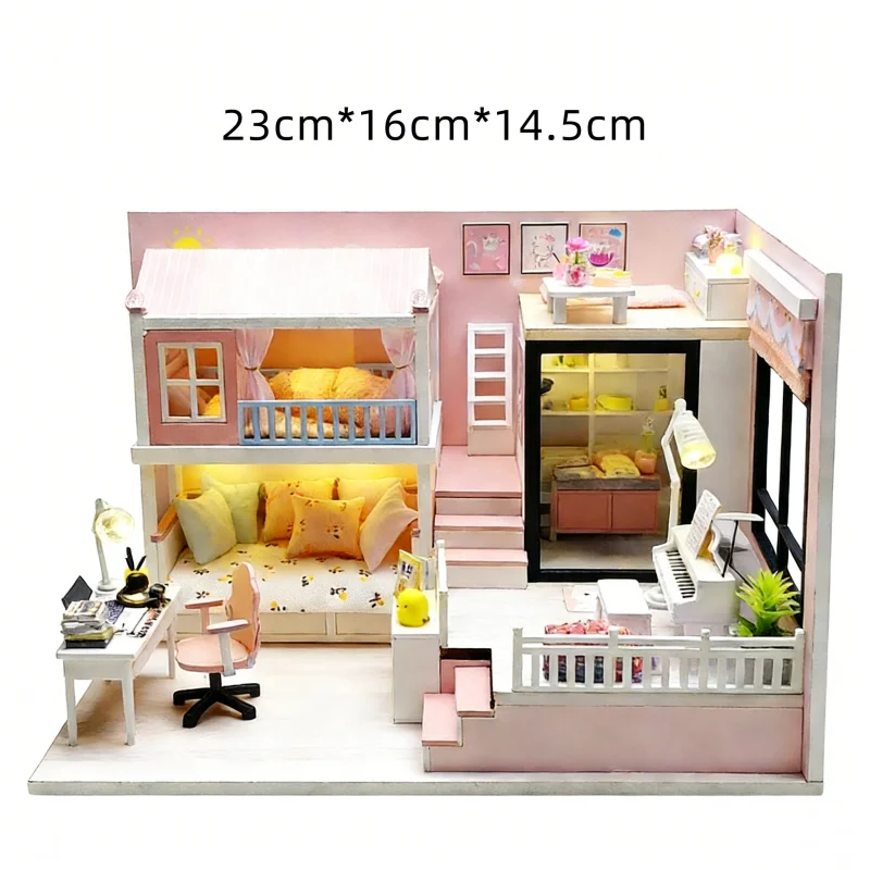 Rompecabezas De Madera 3d, Juego De Mini Casa Para Armar, Modelo Decorativo