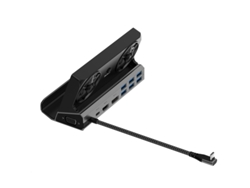 Estación de acoplamiento Yizhood 11 en 1 Gigabit Ethernet 1000Mbps Tipo C USB 3.0 2.0 USB C PD 100W RJ45 para ROG Ally Game Negro