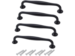 Mangoes De Mueble Linjou 4 Piezas Manijas De Armario Negro Para Cocina Baño Robador
