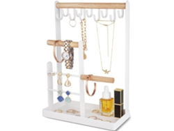 Árbol Blanco Para Joyas Con Soporte Para Collares, Pendientes, Pulseras Y Anillos