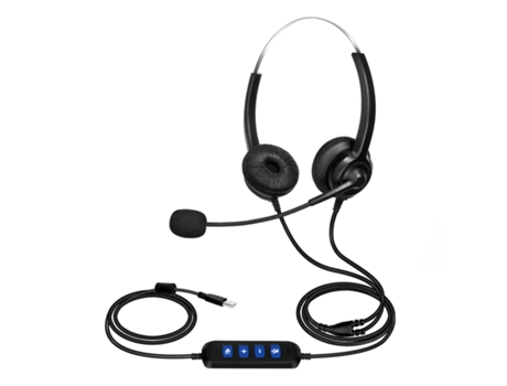 Auriculares telefónicos 300D Reducción de ruido sin pérdidas Transpirable USB Binaural MIC Cable largo Centro de llamadas Auriculares para camioner...