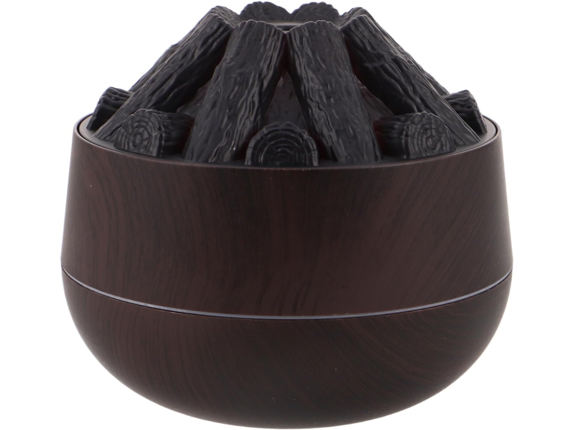 Humidificador Portátil Con Efecto De Llama Y Acabado De Madera, Mini Humidificador De Escritorio Silencioso.
