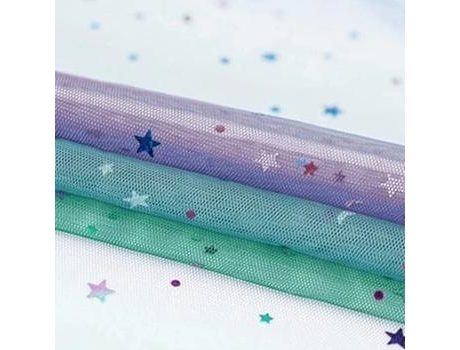 Tela De Tul De Malla Tejida Para Vestir Para Niños Cosiendo Decoración De La Casa Colorida Y Coloreada (Tj0261 -2 - 25X135Cm 0.25 Metros)