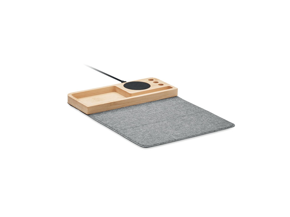 Cargador inalámbrico de bambú de 15 W MIDOCEAN