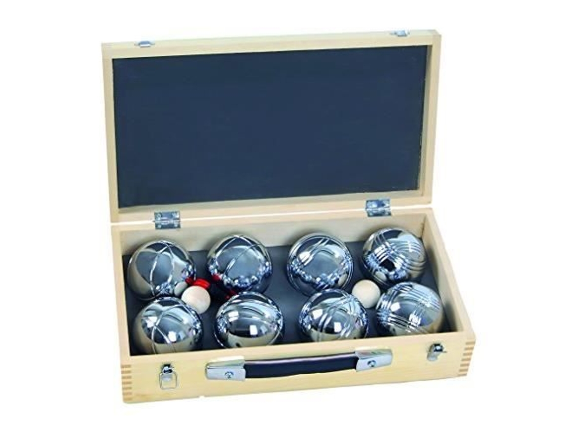 BLINKY Caja de madera que contiene 8 bolas de petanca beige 720 g99600-10