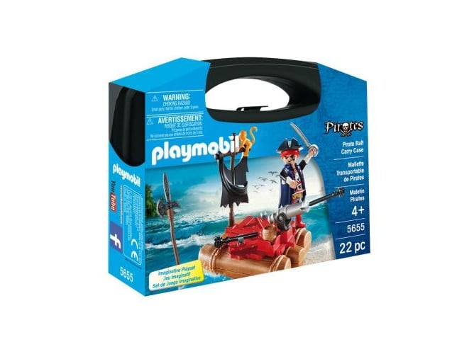 PLAYMOBIL Pirates: Maletín de transporte de la balsa pirata (Edad Mínima: 4 - 22 Piezas)