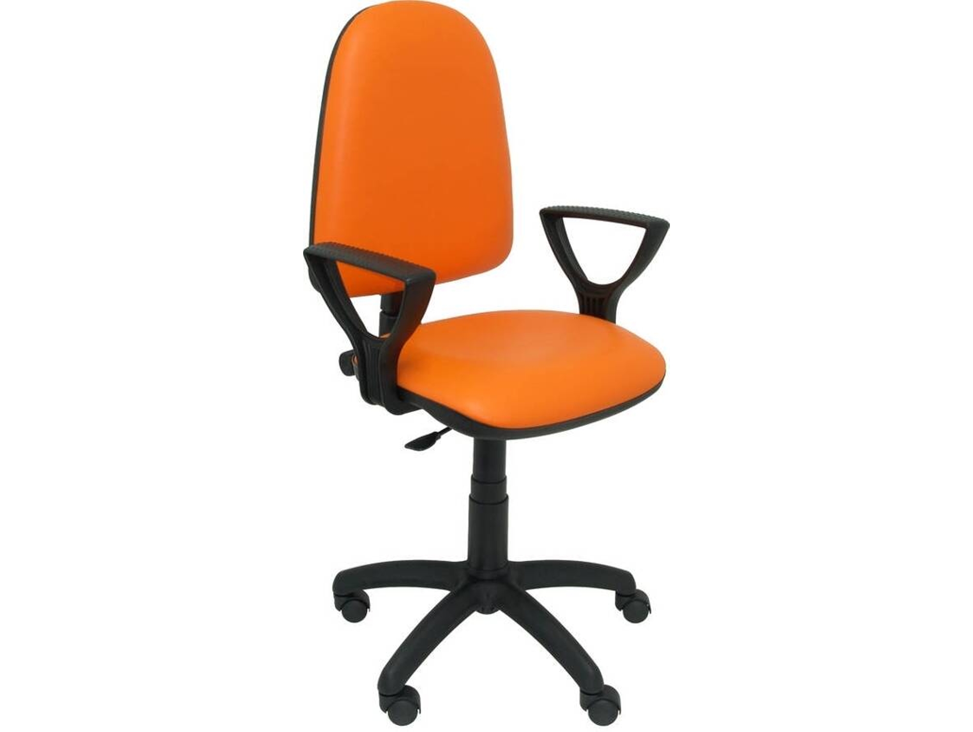 Silla de Escritorio Operativa PYC Ayna Naranja BF (Brazos Fijos - Piel sintética)