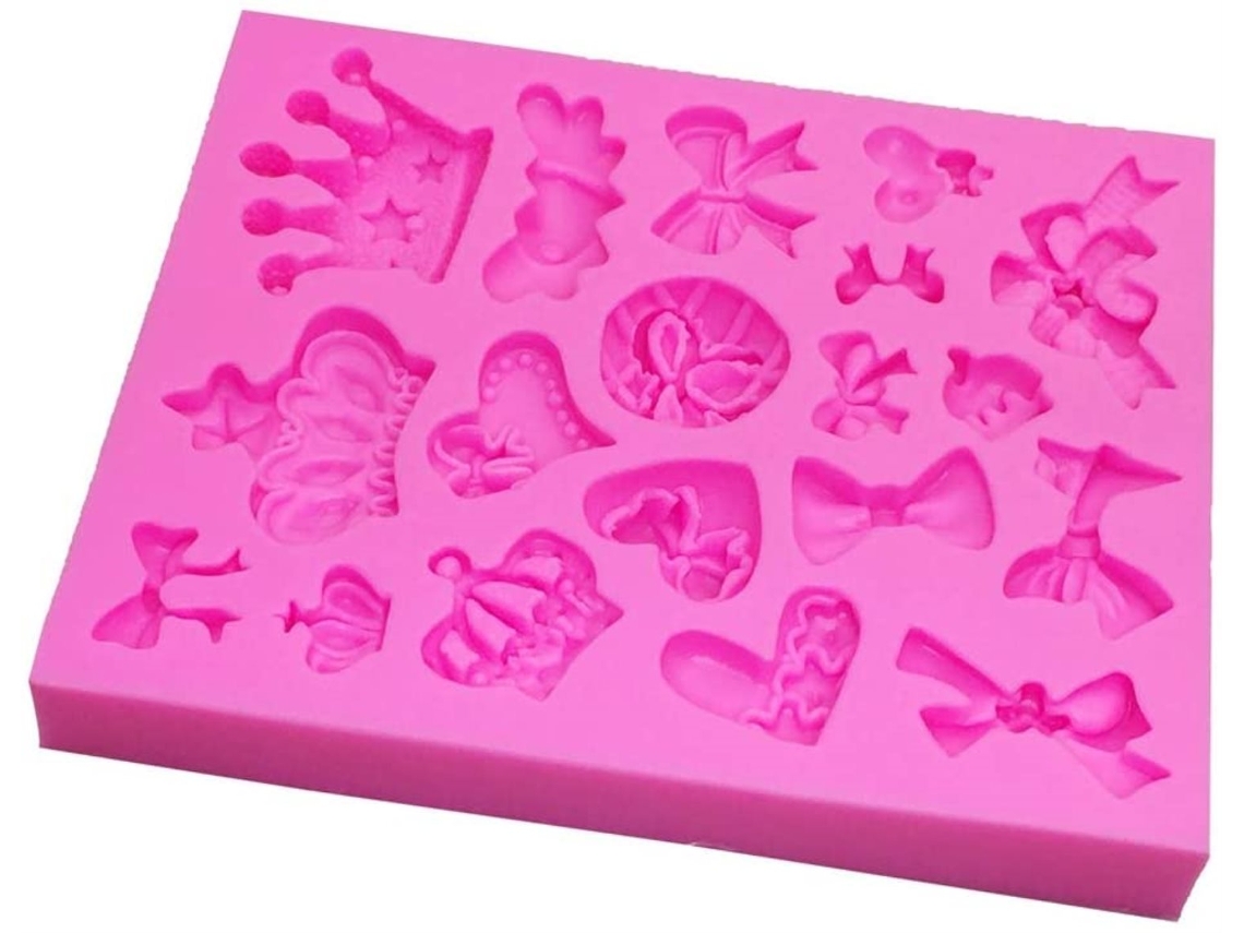 VVJIJILLY Molde Para Bolo De Silicone Com Coroa E Gravata Borboleta, Decoração Para Bolo, Cupcake, Gelatina E Chocolate