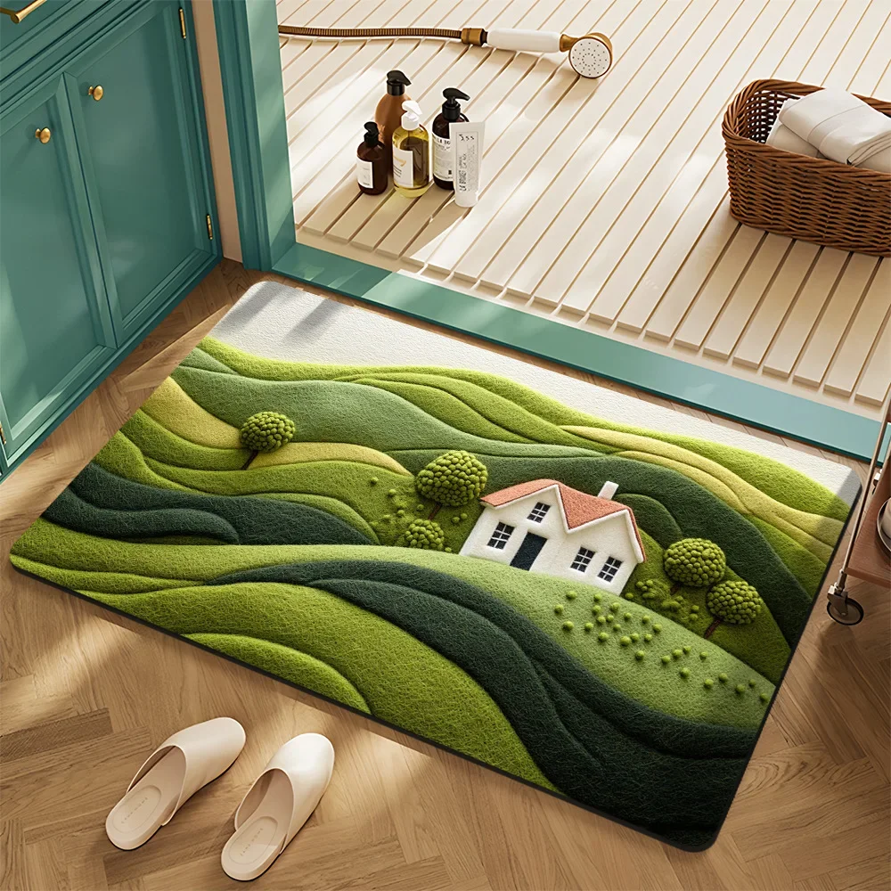 (estilo 7 30x50cm) Alfombra Absorbente De Baño, Suave Y Cómoda, Decoración Del Hogar.