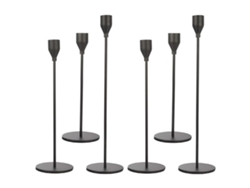 Baok - Candelabros decorativos modernos de hierro fundido para bodas, fiestas, eventos y aniversarios - Negro, 6 piezas