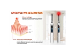 Dispositivo de terapia de luz roja para el tratamiento del herpes labial, con luz LED infrarroja cercana de 660 nm y 850 nm.