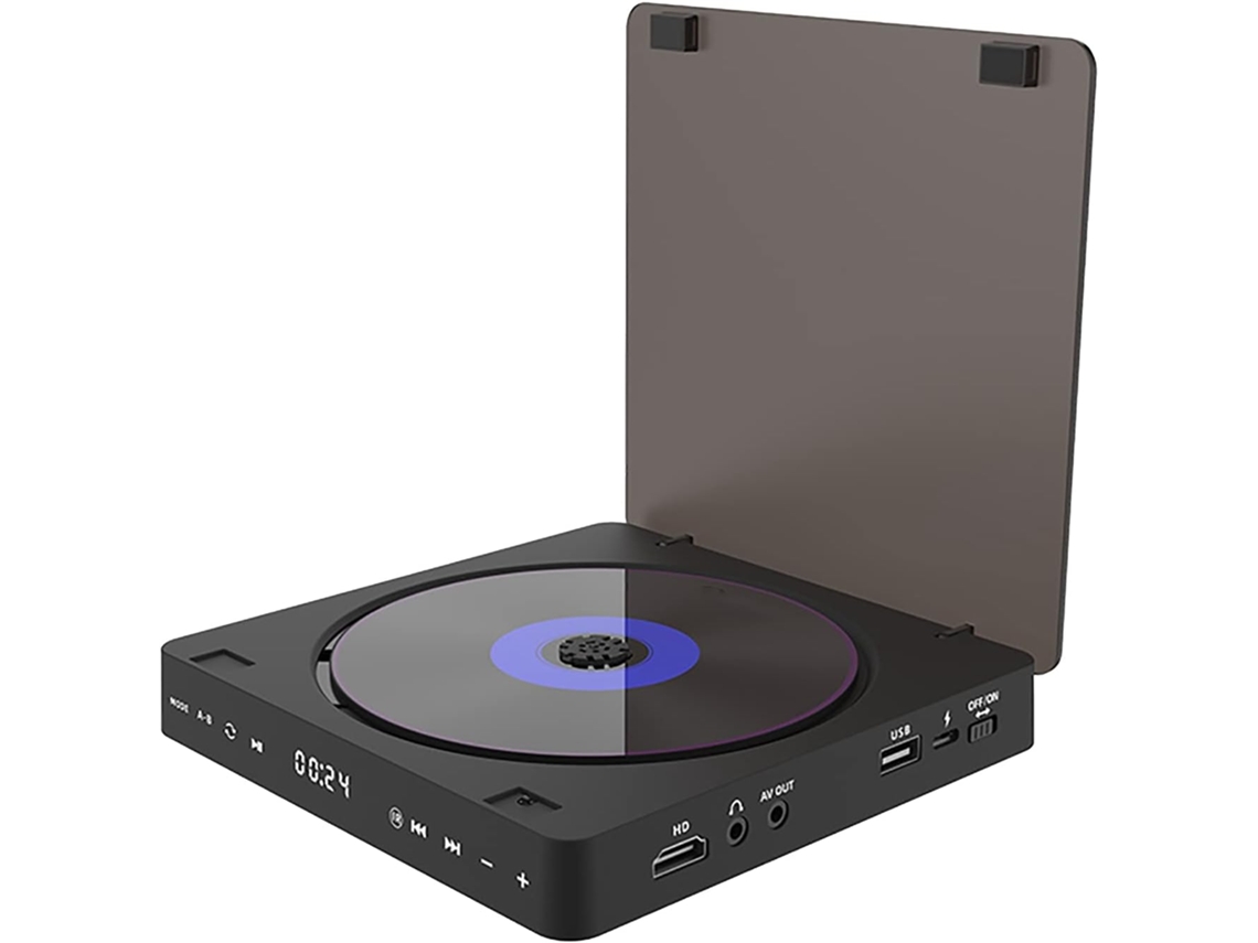 Reproductor De Vídeo Dvd/vcd Hd 1080p Portátil Multifuncional Con Función Anti-salto Y Mando A Distancia.