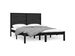 Maison Exclusive - Estructura De Cama Madera Maciza Negra King Size 150x200 Cm