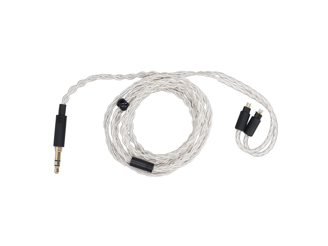 Cabo De Fone De Ouvido 3.5mm Para 2 Pinos 0.78mm Prateado Cobre Compatível Com Qdc Tfz Kz 1.2m