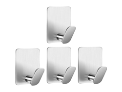 2026-ganchos Adhesivos De Acero Inoxidable Para Pared Resistentes Para Abrigos Toallas Llaves Gris