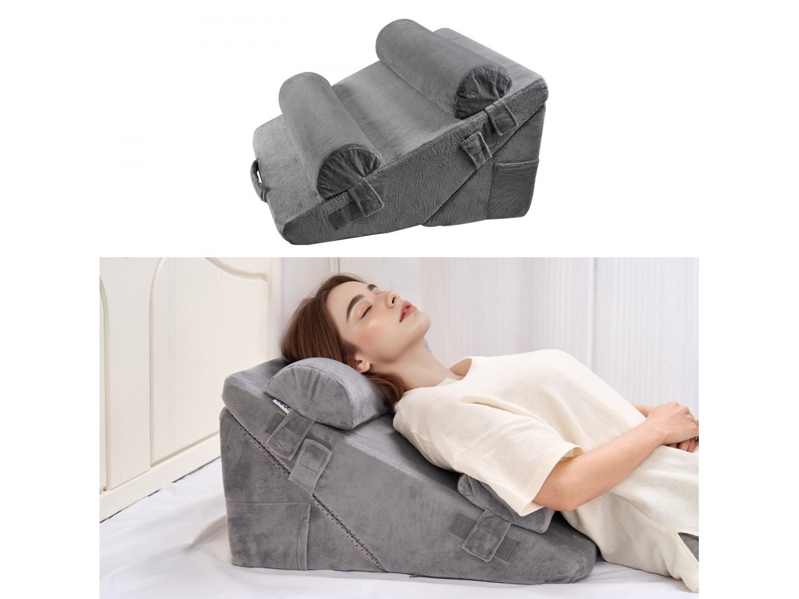 Conjunto Ortopédico De 4 Cojines De Espuma Viscoelástica Para Soporte De Espalda, Piernas Y Cuello Tekmaquinas