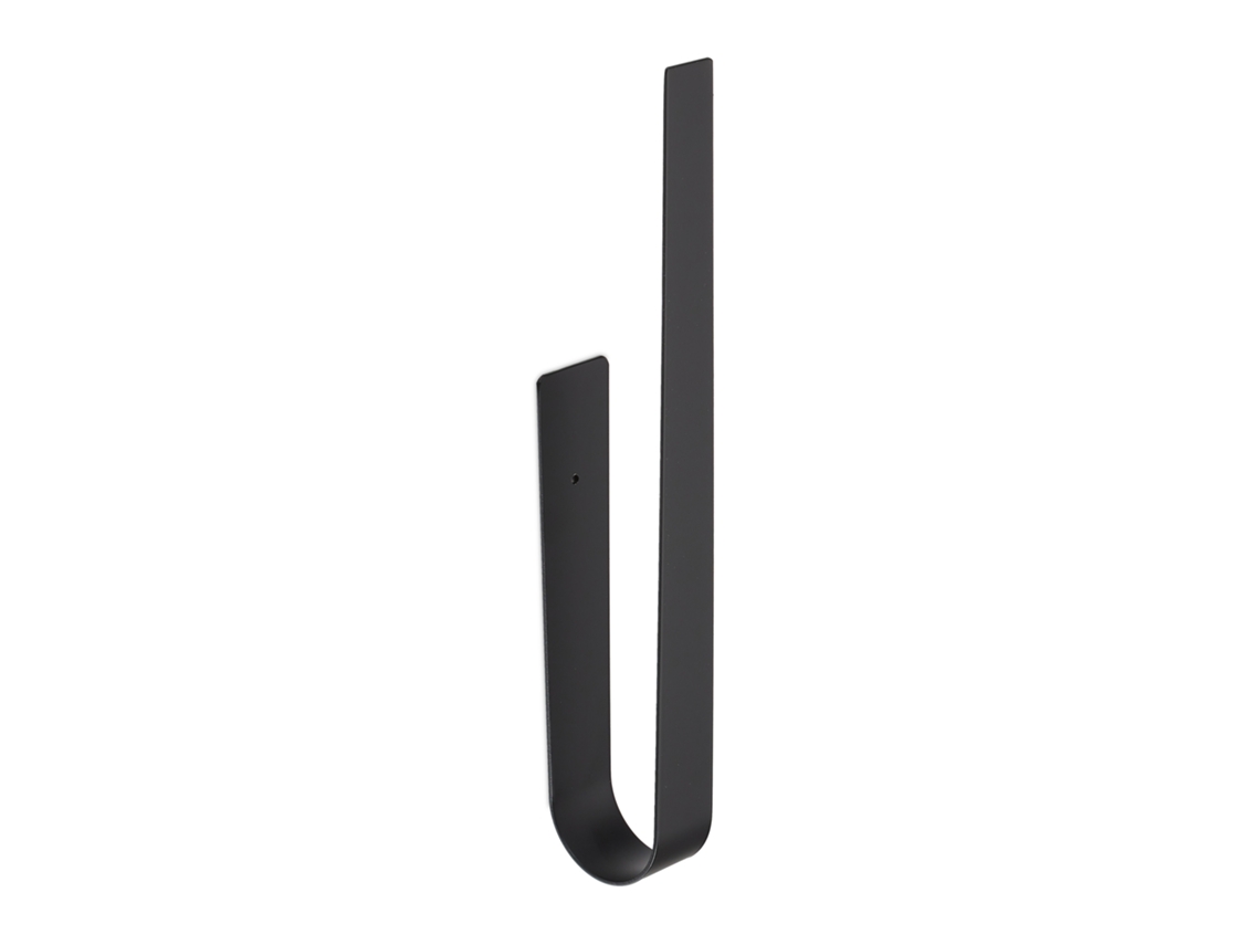 Relaxdays Toallero De Pared Adhesivo, Soporte Toallas Sin Taladro 36 Cm, Portatoallas Sin Perforar, Baño, Acero, Negro