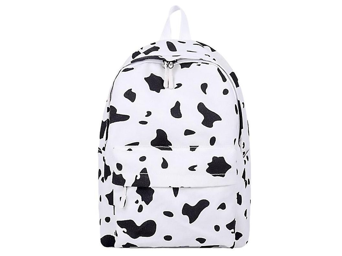 Mochila de lona con estampado de vaca, para la escuela o para ir de compras.