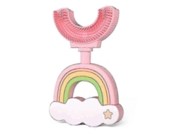 Cepillo de dientes infantil en forma de U, modelo 2025, con limpieza de 360° y punta de silicona suave. Apto para uso alimentario. GOKOCO