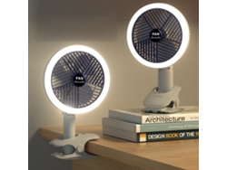 Ventilador Portátil Clip 4 Velocidades Luz Noturna Usb c Recarregável