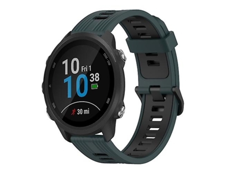 Correa De Reloj Inteligente Para Garmin Forerunner 245 20 Mm Patrón Vertical Banda De Reloj De Silicona De Verde Oliva - Negro VENISYMLIS