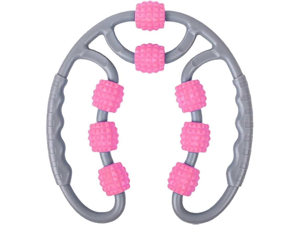 Rodillo De Masaje Muscular Portátil Con 8 Ruedas, Masaje 360 Para Celulitis, Rosa