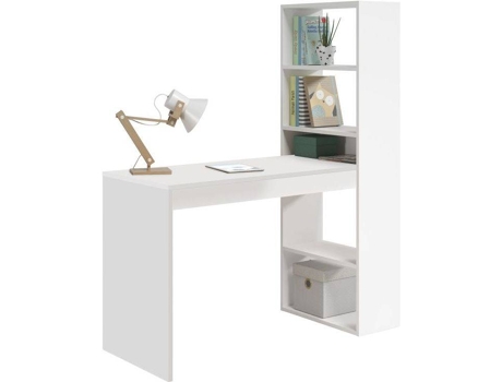 Escritorio con Estantería HABITDESIGN Duplo Blanco (120x71x53cm - Melamina)