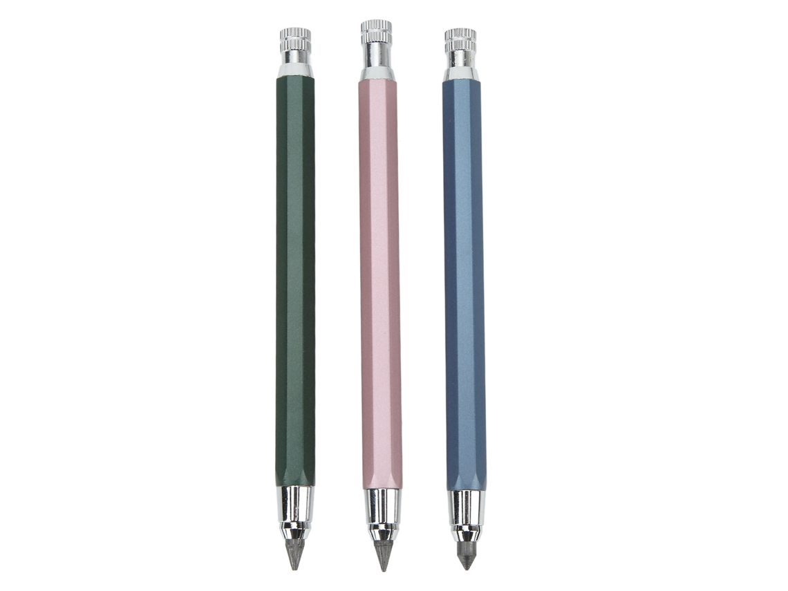 Juego De 3 Lápices Mecánicos De Carpintero De 5,6 Mm Para Marcar Y Trabajar La Madera - Azul, Rosa, Verde