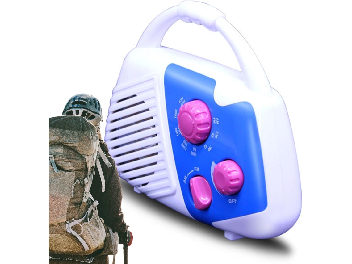 Radio Portátil Am/fm Para Baño | Receptor Impermeable Con Asa Motorizada