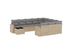 Maison Exclusive - Set De Sofás De Jardín 11pzas Con Cojines Ratán Sintético Beige