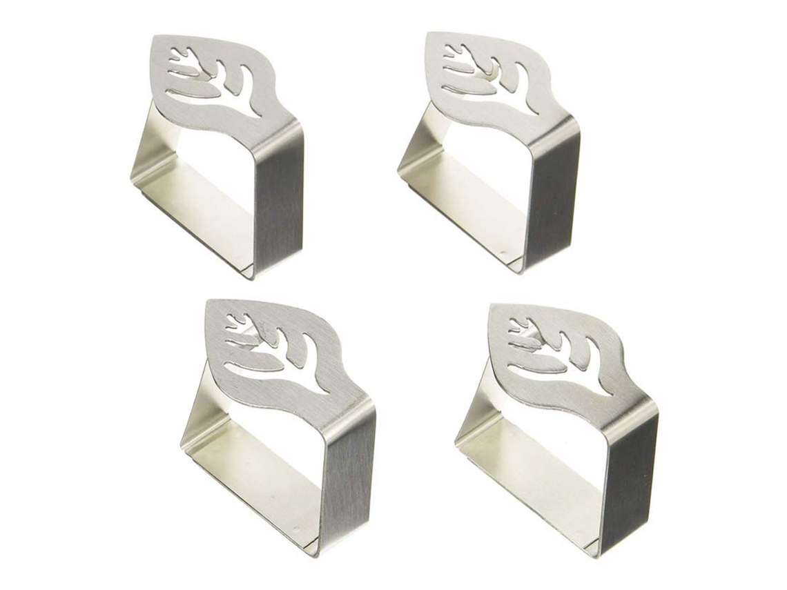 4 Pinzas Ajustables De Acero Inoxidable Para Manteles, Ideales Para Bodas, Fiestas Y Picnics En Casa.