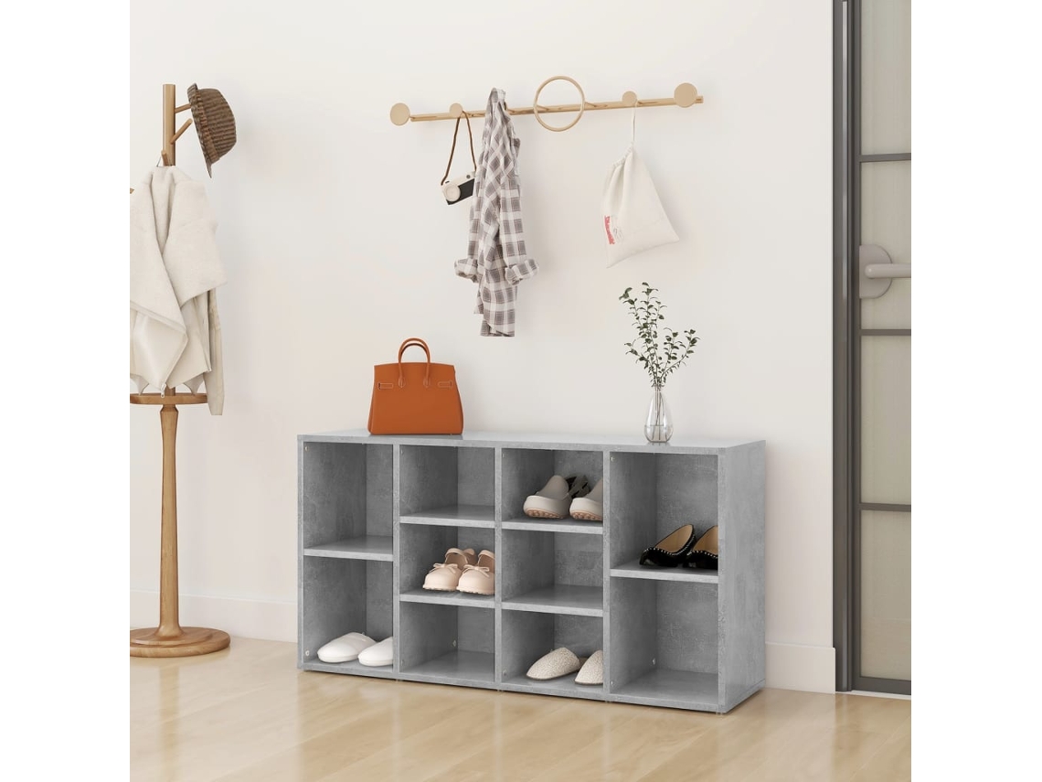 Zapatero Organizador en Contrachapado Gris Cemento 103X30X54,5 Cm