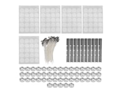 Rebe-kit Para Fazer Velas 260 Pavios 15cm 100 Fitas Adesivas 50 Conchas 10 Suportes De Aço Inoxidável Diy