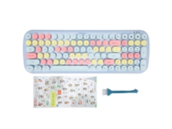 Baoj-2026novoteclado Teclado retro inalámbrico Bluetooth con 100 teclas