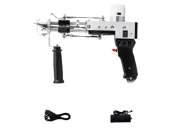 Pistola para mechones, máquina eléctrica para tejer alfombras, juego 2 en 1, color negro