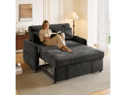 Sofá cama doble moderno con puerto de carga USB, soporte para teléfono móvil y diseño reclinable para sala de estar o dormitorio.