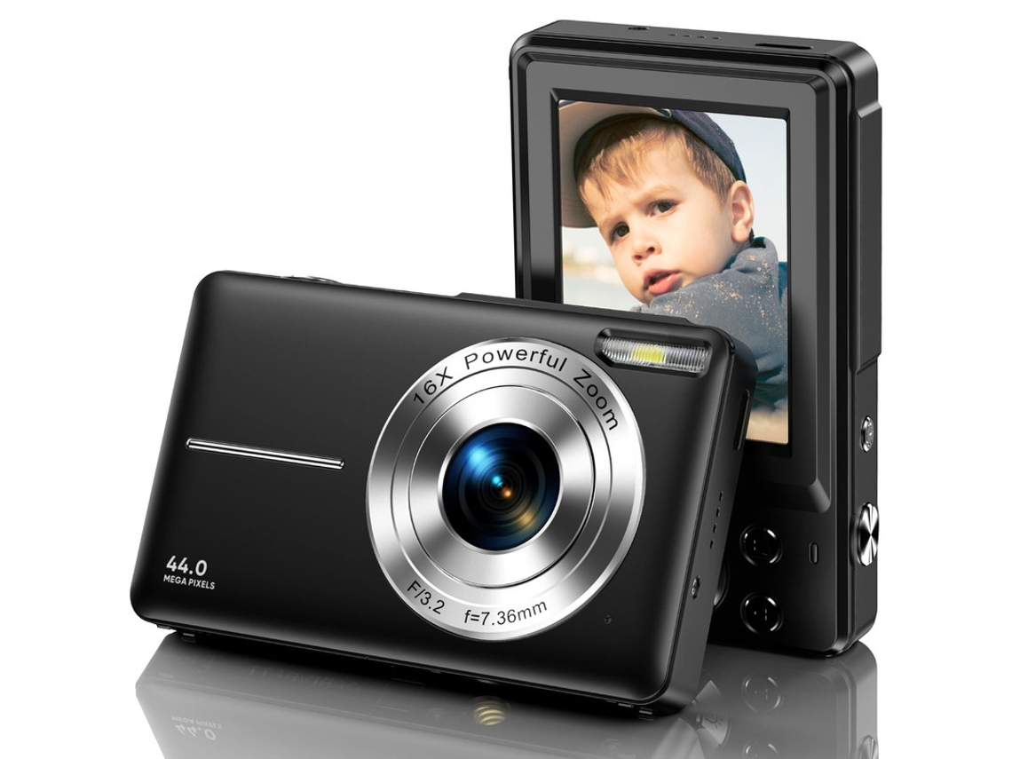 Câmera Compacta Digital SZSMART  Dc403 Nível de Entrada de Crianças Presentes Câmera Fhd 44Mp Zoom 16X 2 4 Polegadas Tela Preto