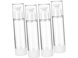 Juego De 4 Botellas De Viaje Recargables Sin Aire, Botellas Transparentes Con Dosificador.