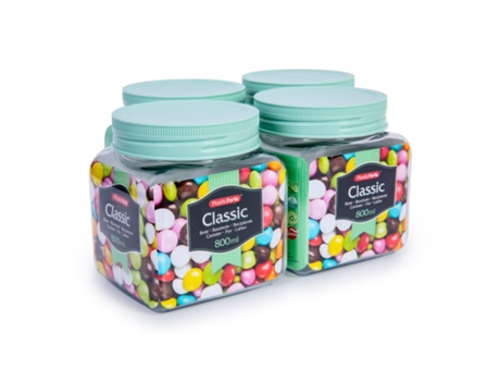 Pack de 4 Botellas PLASTIC FORTE (9.5 x 10.5 x 11.8 cm - Plástico - Multicolor)