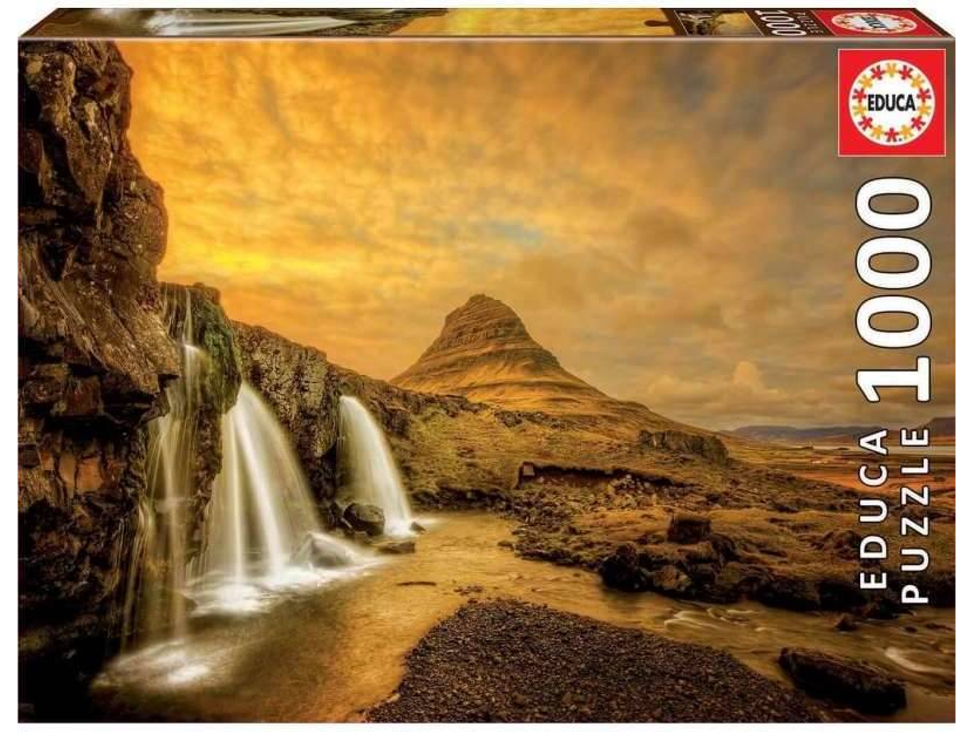 Puzzle EDUCA 1000 Cascada de Kirkjufellsfoss, Islandia (Edad Mínima: 12 Años - 1000 Piezas)