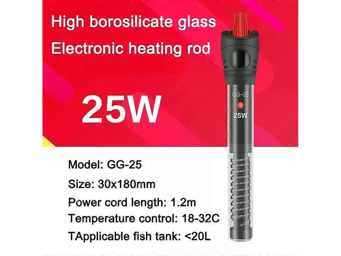 Aquecedor de Aquário Digital 25w a 500w com Termômetro e Controle Automático Temperatura Constante, À Prova Xplosão. GOKOCO